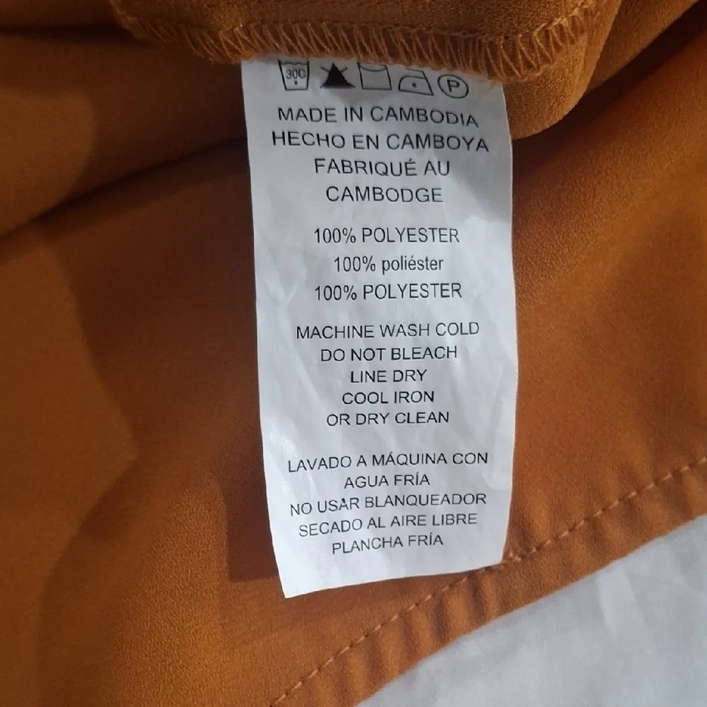 Michael Kors Mustard V-Neck Blouse with Zipper Size S